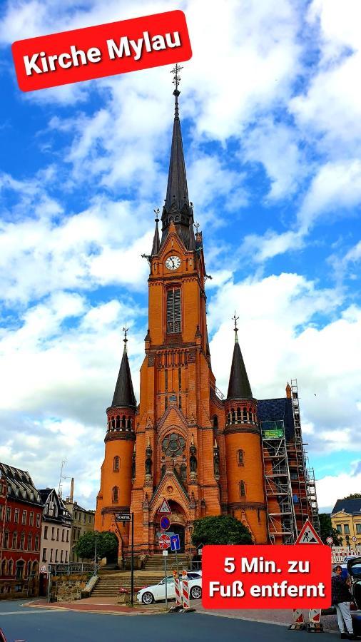 Ferienwohnung "Blick Mylau" - Naehe Freizeitpark Plohn & Weltgroesster Ziegelsteinbruecke ライヒェンバッハ・イム・フォークトラント エクステリア 写真